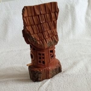 Rustic Wooden Birdhouse Sculpture